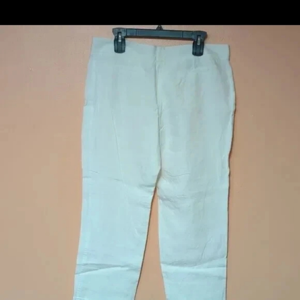Brooks Brothers Women's White Lined Irish Linen Pants sz 14